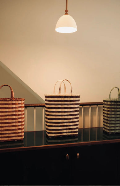 Retro Striped Towel Tote