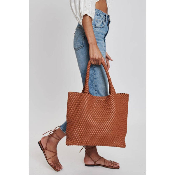 Solana Woven Vegan Leather Tote - Bodega Nantucket