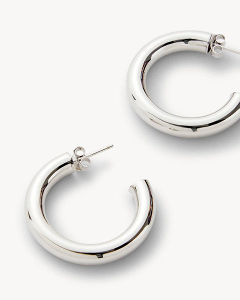 1" Perfect Hoops in Silver - Bodega Nantucket