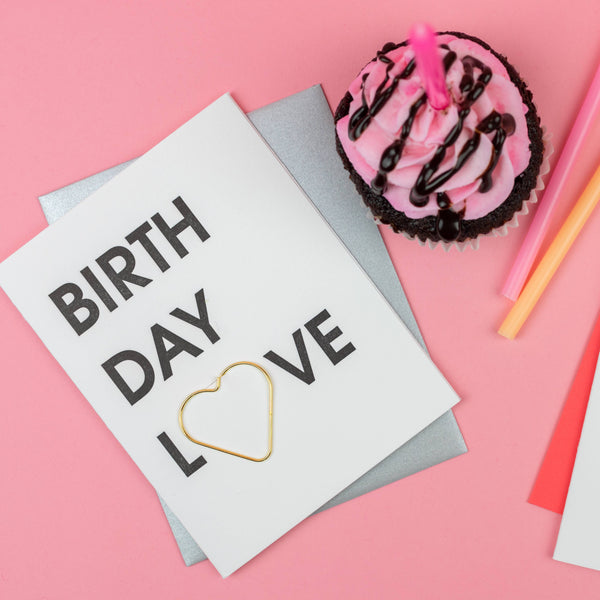 Birthday Love Paper Clip Letterpress Greeting Card - Bodega Nantucket