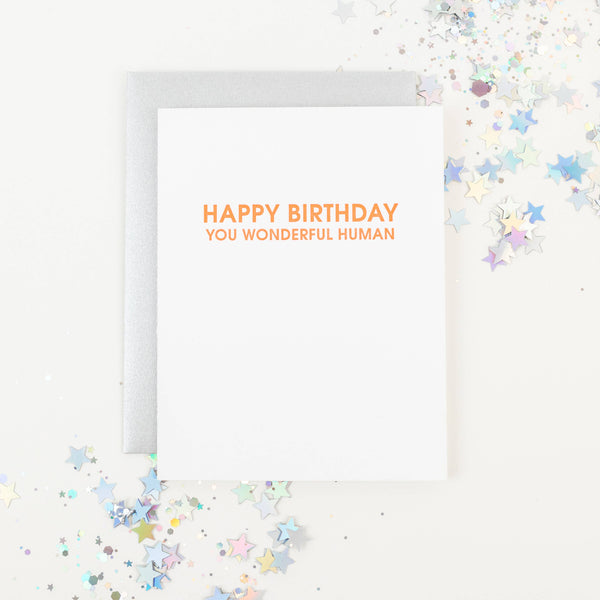 Wonderful Human Birthday Letterpress Birthday Greeting Card - Bodega Nantucket