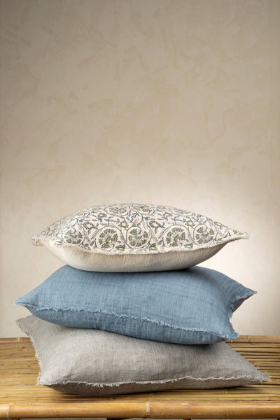 24x24 Lina Linen Pillow Arctic Blue - Bodega Nantucket
