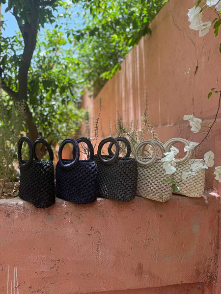 Small Crochet Tote with Round Handle