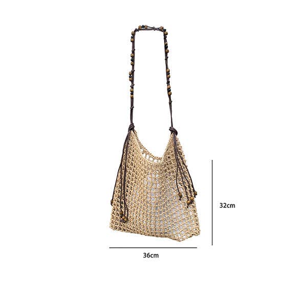 Vintage Beaded Large Capacity Hollow Tote Bag 8CW6BBG04