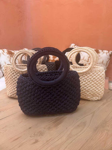 Small Crochet Tote with Round Handle