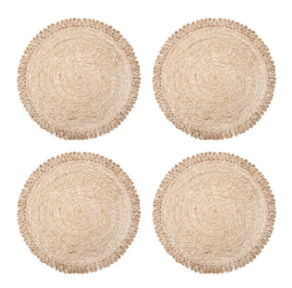 Loopy Abaca Natural 15" Round - Set of 4 - Bodega Nantucket