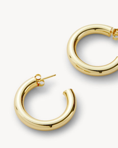 1" Perfect Hoops in Gold - Bodega Nantucket