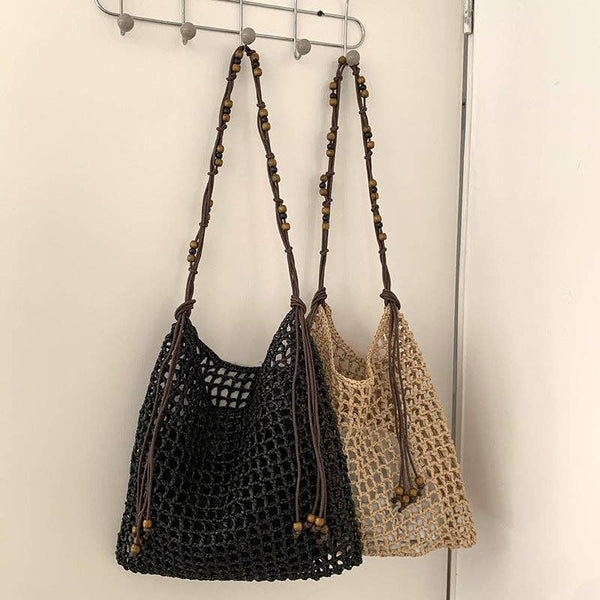 Vintage Beaded Large Capacity Hollow Tote Bag 8CW6BBG04