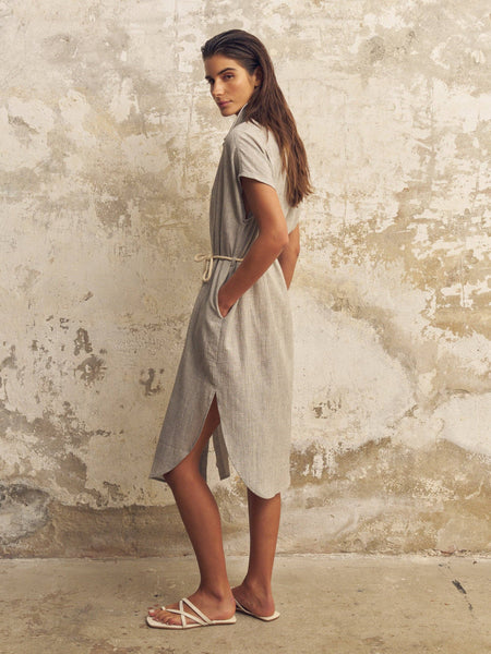 Zaya Shirt Dress - Gray - Bodega Nantucket