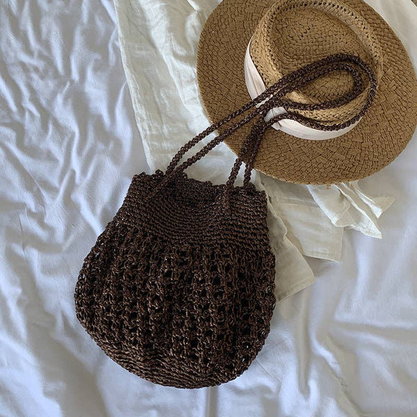 Stylish Solid Color Hollow Handmade Underarm Bag MK2BW6W10BBG359