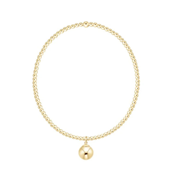 Classic Gold 2mm Bracelet Classic Gold 8mm Charm - Bodega Nantucket