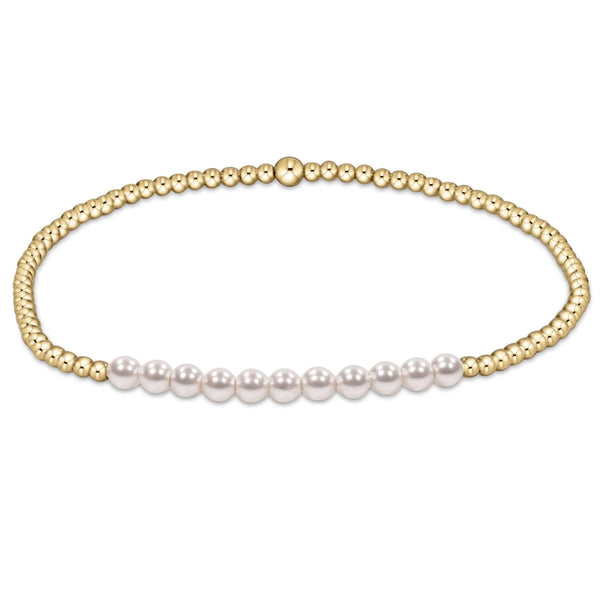 Classic Gold Beaded Bliss 3mm Pearl Bracelet