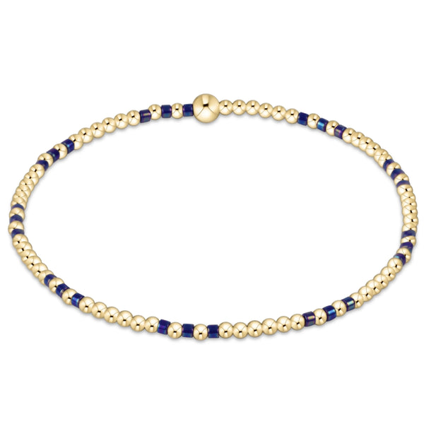 Hope Joy 2mm Bead Bracelet Blue Metallic - Bodega Nantucket