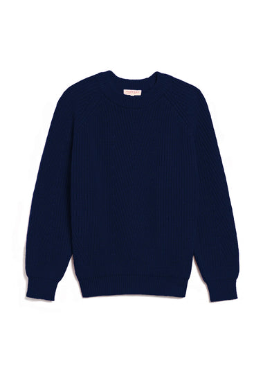 Chelsea Solid Cotton Sweater Navy - Bodega Nantucket