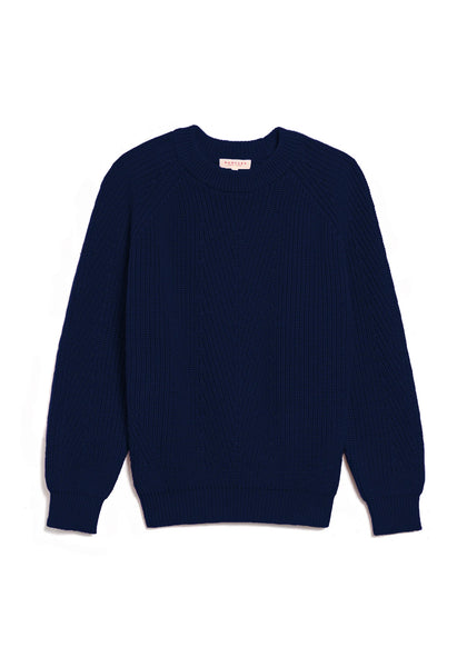 Chelsea Solid Cotton Sweater Navy - Bodega Nantucket