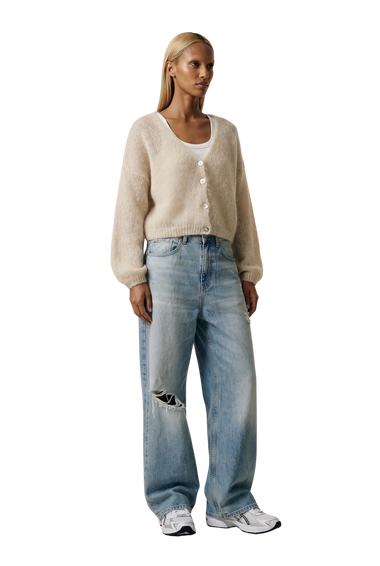 Cornelia Cropped Cardigan Beige - Bodega Nantucket