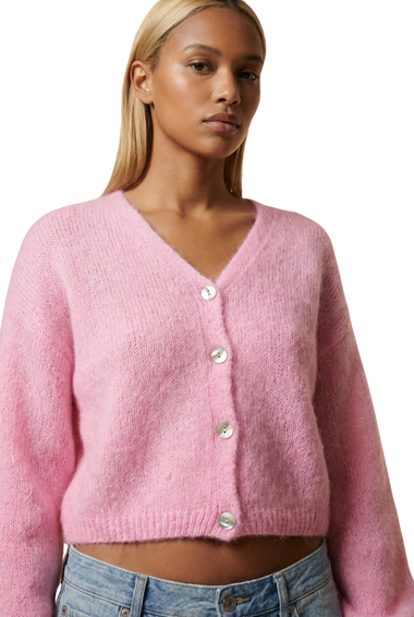 Cornelia Cropped Cardigan Soft Berry - Bodega Nantucket