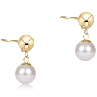 Classic 10mm Ball Drop Stud Pearl - Bodega Nantucket