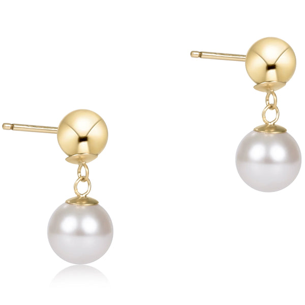 Classic 10mm Ball Drop Stud Pearl - Bodega Nantucket