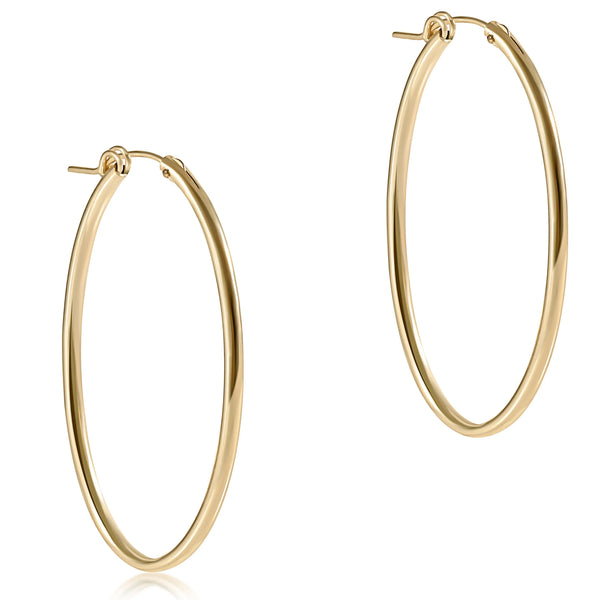 Round Gold 2" Hoop Smooth - Bodega Nantucket