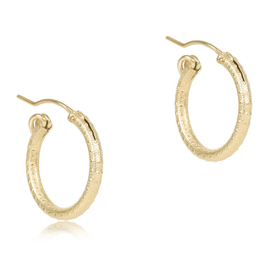 Round Gold .5" Hoop Textured - Bodega Nantucket