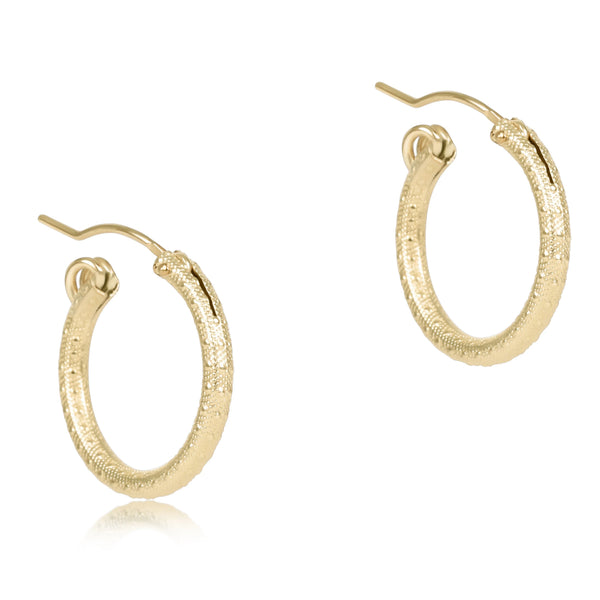 Round Gold .5" Hoop Textured - Bodega Nantucket