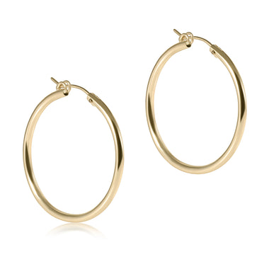 Round Gold 1.25" Hoop Smooth - Bodega Nantucket