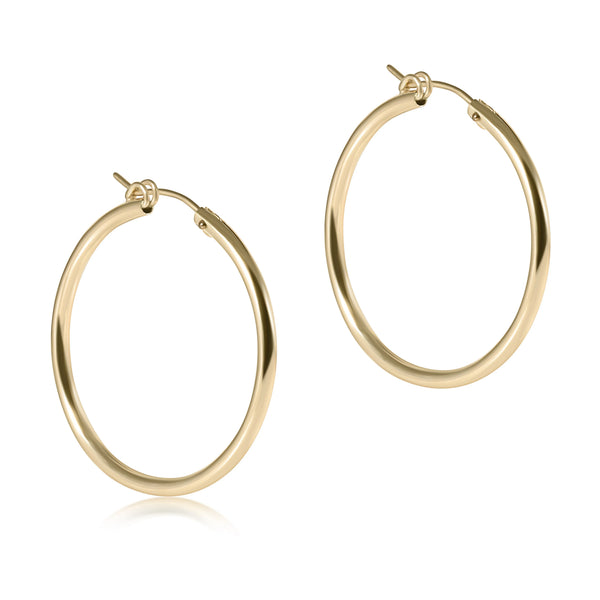 Round Gold 1.25" Hoop Smooth - Bodega Nantucket