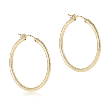 Round Gold 1.25" Hoop Textured - Bodega Nantucket