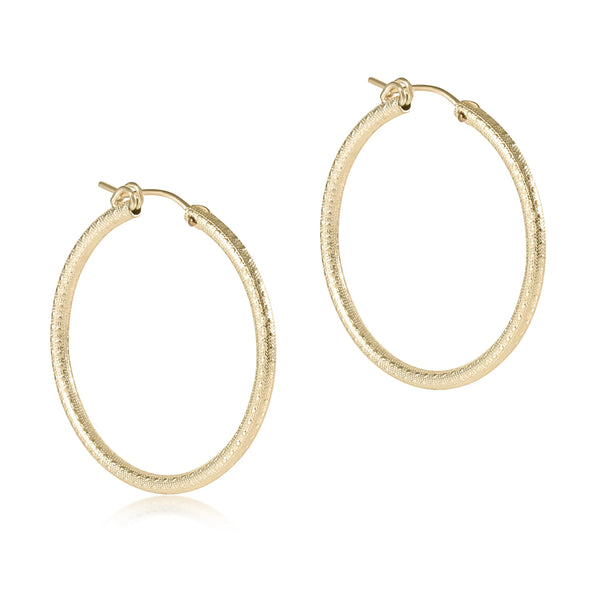 Round Gold 1.25" Hoop Textured - Bodega Nantucket