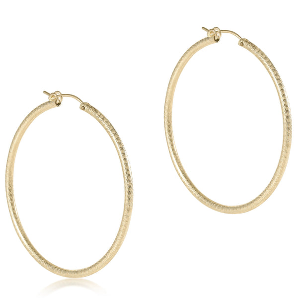 Round Gold 2" Hoop Textured - Bodega Nantucket