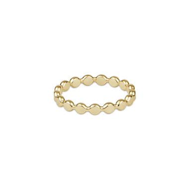 Classic Gold 2.5mm Beaded Disc Ring - Bodega Nantucket