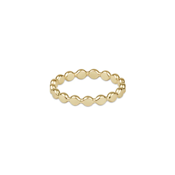 Classic Gold 2.5mm Beaded Disc Ring - Bodega Nantucket