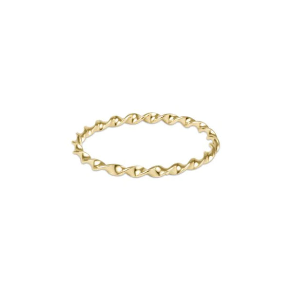 Classic Gold Twisted Thin Band Ring - Bodega Nantucket
