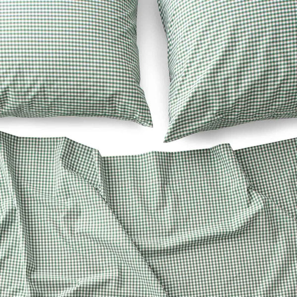 Gingham Percale Sheet Set Juniper - Bodega Nantucket