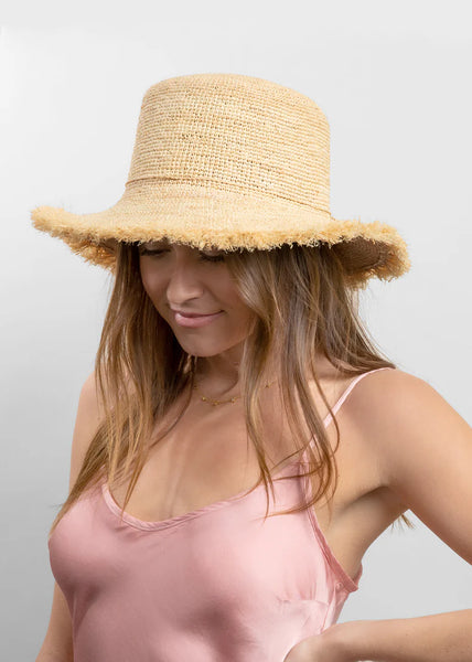 Packable Raffia Bucket Natural - Bodega Nantucket