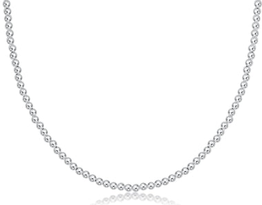 15in Choker Classic Sterling 3mm Bead - Bodega Nantucket
