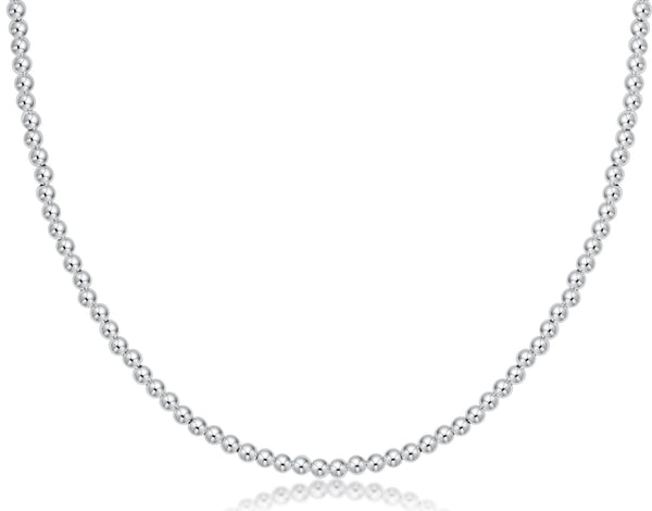 15in Choker Classic Sterling 3mm Bead - Bodega Nantucket