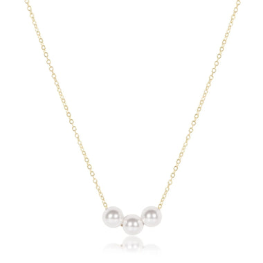 16in Joy Simple Gold 3mm Pearl Necklace - Bodega Nantucket
