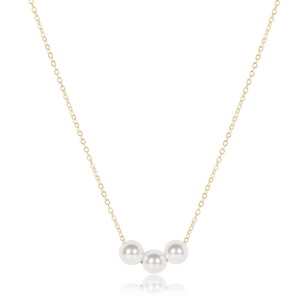 16in Joy Simple Gold 3mm Pearl Necklace - Bodega Nantucket