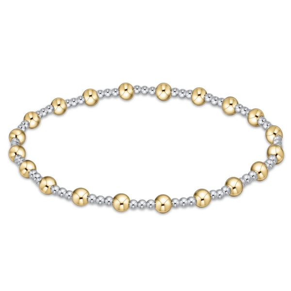 Classic Sincerity Pattern 4mm Bead Bracelet Mixed Metal - Bodega Nantucket