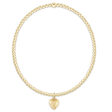 Classic Gold 2mm Bracelet Love Plush Gold Small Charm - Bodega Nantucket