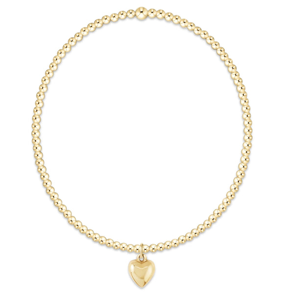 Classic Gold 2mm Bracelet Love Plush Gold Small Charm - Bodega Nantucket