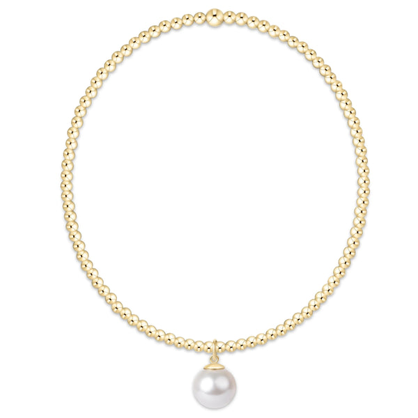 Classic Gold 2mm Bracelet Classic Pearl 8mm Charm - Bodega Nantucket