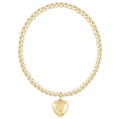 Classic Gold 3mm Bracelet Love Plush Gold Charm - Bodega Nantucket