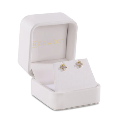 14kt Gold & Diamond Cross Studs - Bodega Nantucket