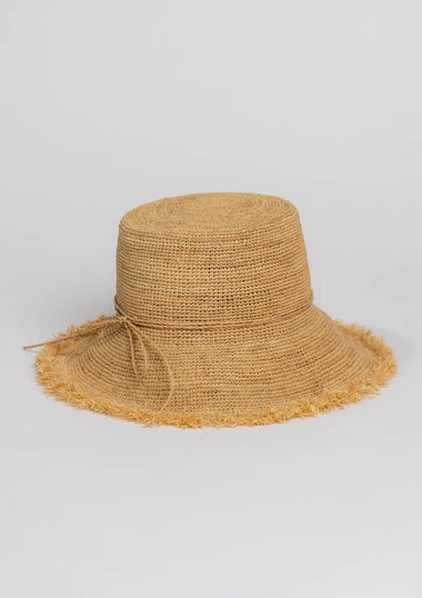 Packable Raffia Bucket Natural - Bodega Nantucket
