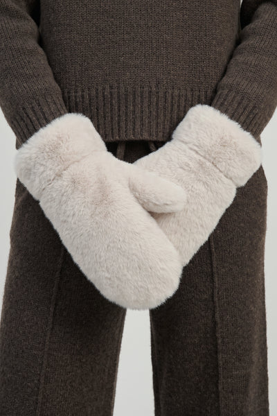 Sherpa Trim Cross Mittens