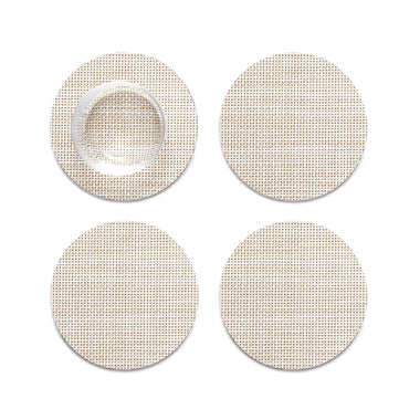 Coaster Mini Basketweave Parchment - Bodega Nantucket