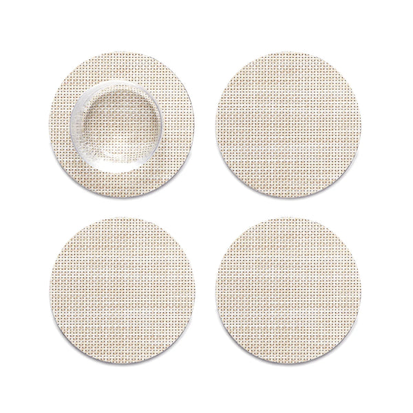 Coaster Mini Basketweave Parchment - Bodega Nantucket